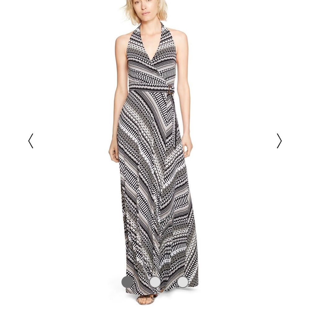 White House | Black Market Geometric Print Maxi Dress Sz 0